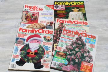 catalog photo of lot 80s vintage Family Circle Christmas magazines baking, holiday recipes, tons of ads! 